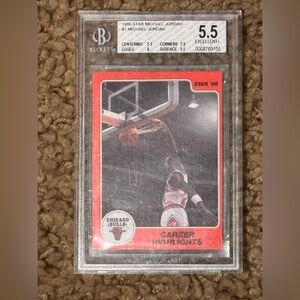 1986 Star Michael Jordan #7 Career Highlights BGS 5.5 Chicago Bulls